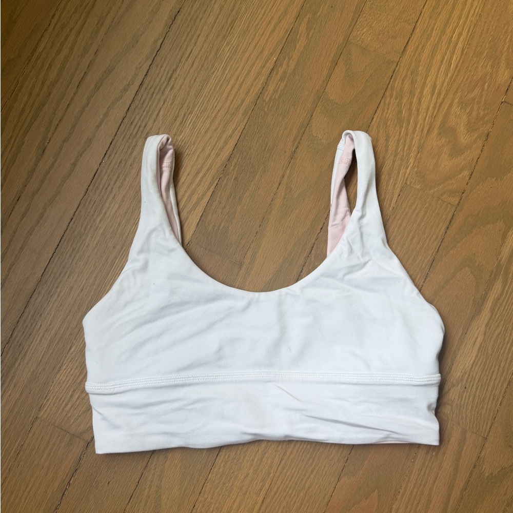 lululemon athletica reversible white/pink sports bra
